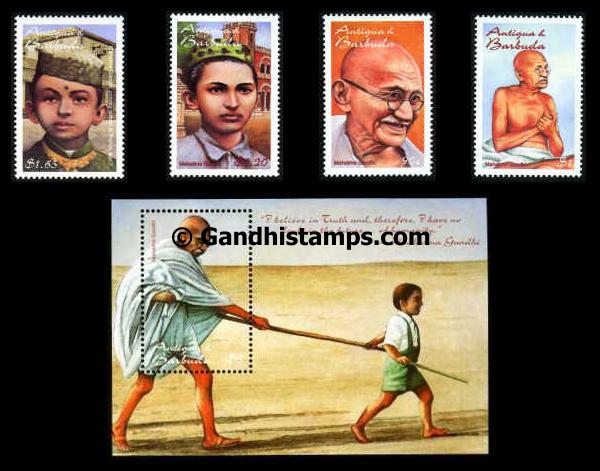 antigua gandhi stamp