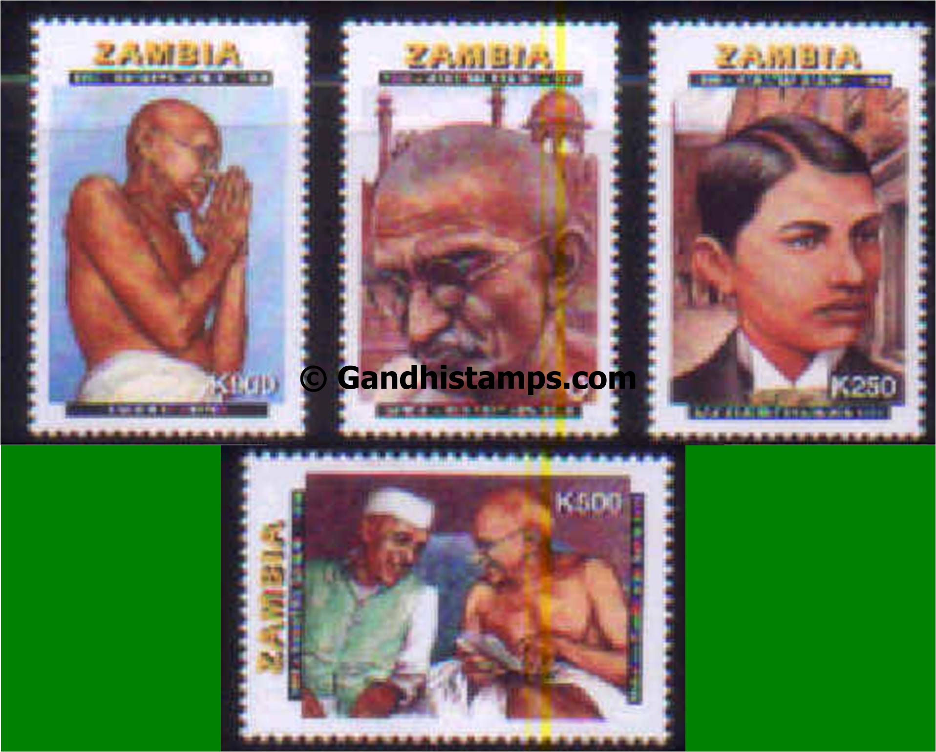 Zambia gandhi stamp